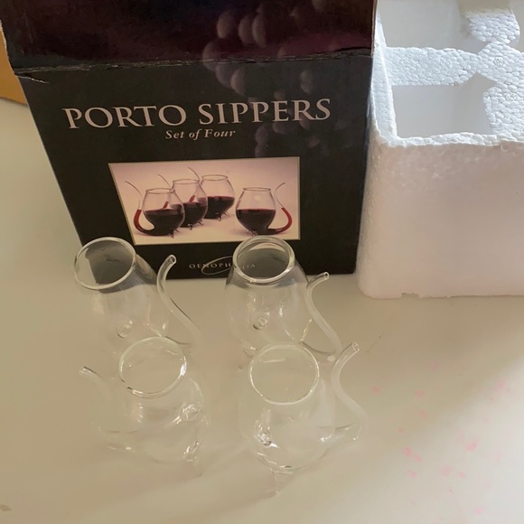 Oenophillia Porto  Wine Sippers Hand Blow set of 4 - Picture 1 of 4